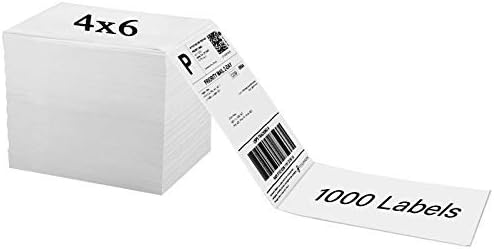 OausTect 4x6 Shipping Label 12000 Fanfold Labels for Rollo, Zebra Direct Thermal Printer, with Perforations - 12 Stack (12 Stack/12000 Labels)