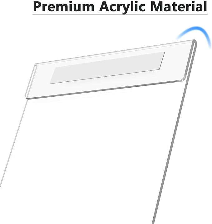MaxGear Acrylic Sign Holder 8.5 x 11 Wall Mount Clear Plastic Sign Holders with Double-Sided Tape, Clear Sign Holder Paper Poster Door Document Flyer Acrylic Frame for Office, Home, Store, Restaurant