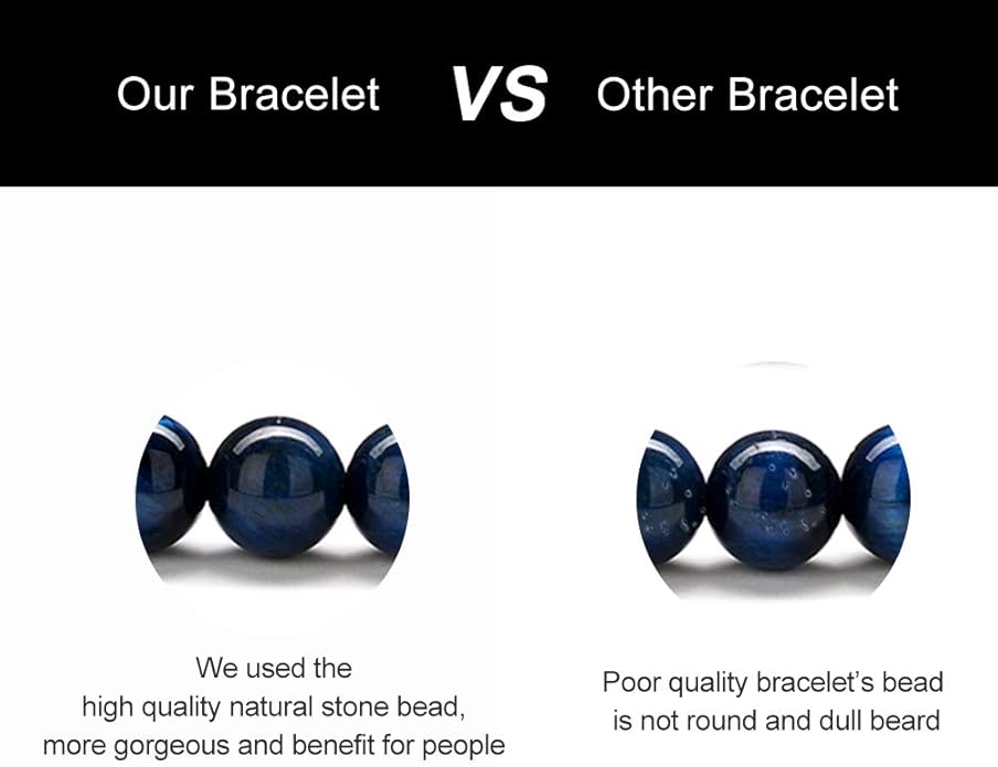 M MOOHAM Natural Stone Bracelets for Men - 8mm Tiger Eye | Matte Agate | Lava Rock Bracelets for Men Teen Boys Gifts Birthday Anniversary Christmas Gifts for Men Teens