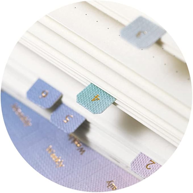 10 Sheets Self Adhesive Tabs Gradient Color Stickers Monthly Calendar Index Tabs for Planners, Journal, Notebook, Agendas and Organizers, Office Supplies (40 Sheets), 88mmx110mm