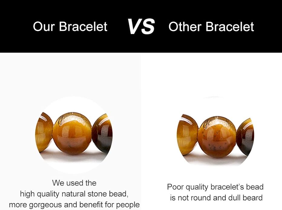 M MOOHAM Natural Stone Bracelets for Men - 8mm Tiger Eye | Matte Agate | Lava Rock Bracelets for Men Teen Boys Gifts Birthday Anniversary Christmas Gifts for Men Teens