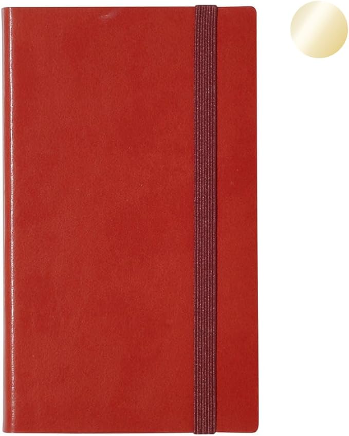 MARK’STYLE B7 Compact Daily & Monthly Planner 12-Month (Jan–Dec 2026, 464 Pages) with Hourly Layout (Apricot Orange)