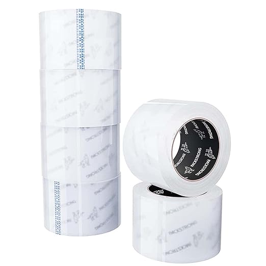 Packstrong Industrial Grade Clear Packing Tape 24 Rolls - 110 Yards per Roll - 3" Wide x 2.5 mil Thick, Acrylic Adhesive Heavy Duty Tape for Box Office Moving Packaging Shipping