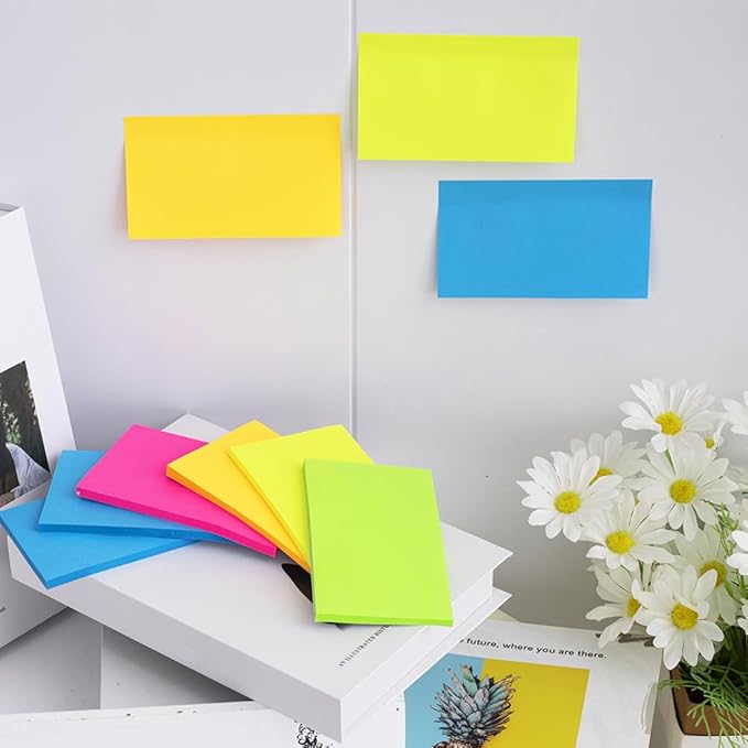 (15 Pads) Sticky Notes 3x5 in Bright Stickies Colorful Super Sticking Power Memo Pads Strong Adhesive