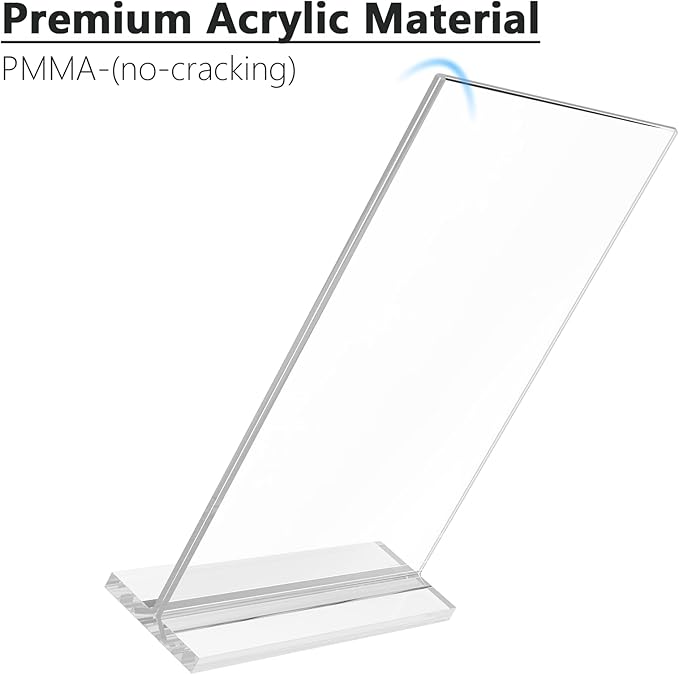 MaxGear Acrylic Sign Holder 8.5x11 Inches, Double Sided Clear Display Stand Table Top Sign Paper Holder, Vertical Menu Flyer Holder, Plastic Sign Frame for Stores, Restaurants, Hotels, Office