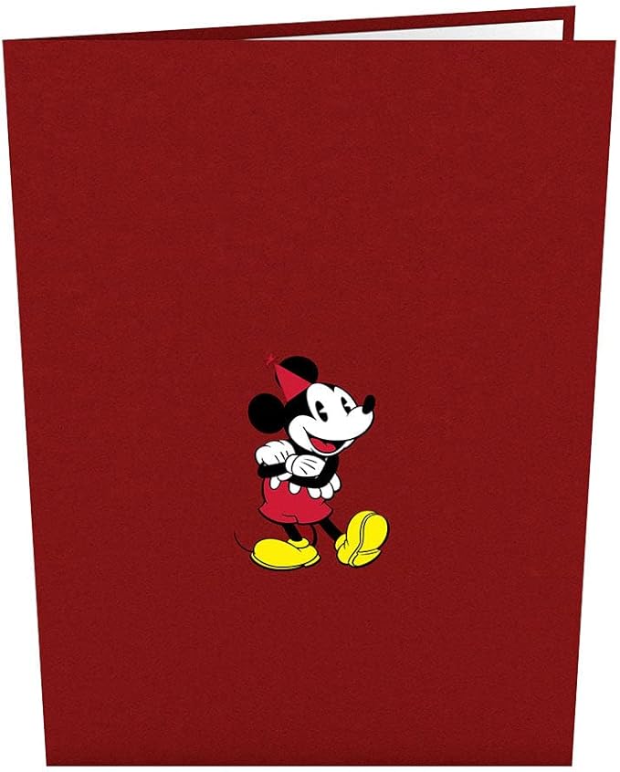 Lovepop Happy Birthday Pop-Up Card for Her and Him- 3D Disney Birthday Greeting Cards for Boys, Girls, Men, Women - Mickey Mouse - 5" x 7" Mickey Cupcake Card - Blank Note Card & Envelope Included