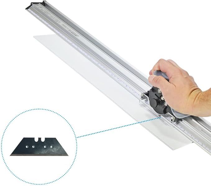Manual Table Top Heavy Duty Paper Trimmer - 39" (1000mm) - Aluminum Grade Board Cutter with Standard Ruler Marks - Easy Storage and Lightweight Paper Panel Cutters for Ads Board Decor