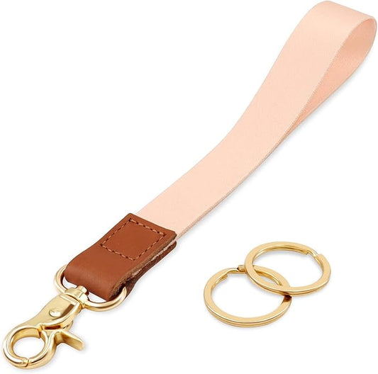 Wrist Lanyard for Women and Men, Keychain Lanyard for Keys, Wrist Keychain Strap Lanyard for Car Keys ID Badge Wallet Card Holder(Apricot)