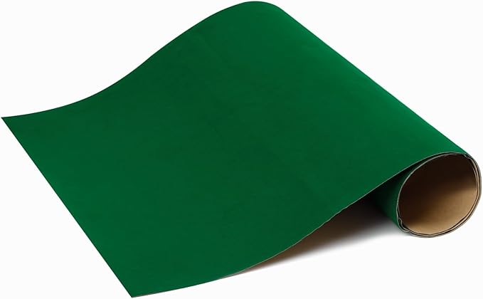 2PCS Self Adhesive Felt Fabric,Soft Velvet Drawer Liner,DIY Velvet Fabric for Art & Crafts,Jewelry BoxFelt Liner,Solid Color Felt Wallpaper (14.6''x39.4'',Green) (XHMSS23-2pcsDaHao-Green)