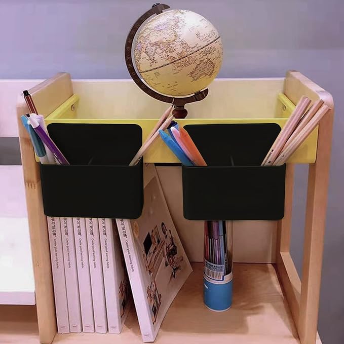 Magnetic Dry Erase Marker Holder, 2 Pack Magnetic Pen Holder for Fridge, Magnetic Marker Holder, Whiteboard Marker Holder for Locker Accessories, School, Office, Home, Magnetic Cup, Black