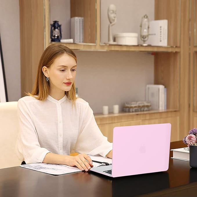 MOSISO Compatible with MacBook Air 13 inch Case 2025 2024 2023 2022 M4 A3240 M3 A3113 M2 A2681, Plastic Hard Shell&Keyboard Cover&Screen Film&Type C for MacBook Air 13.6 inch Case, Dusty Pink