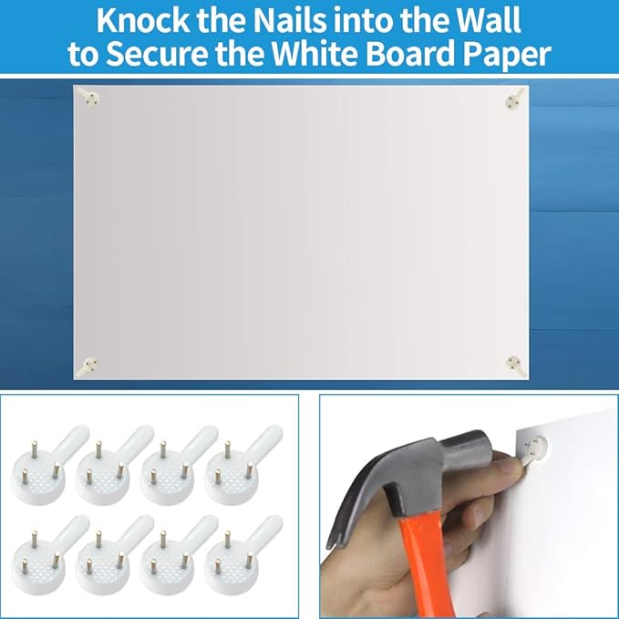 Dry Erase Whiteboard Paper, Large White Board Stickers for Wall, 6x4ft Dry Erase Paper Roll with Adhesive Backing, Perfect Replacement for White Board, No Ghost After 60 Days, 6 Much Better Markers