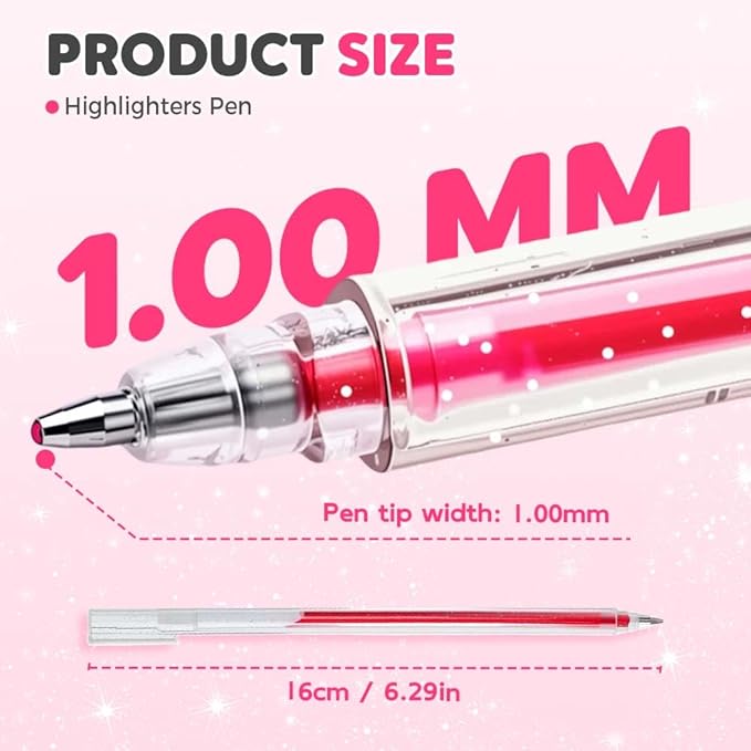 Glitter Gel Pen Set, Multi-Functional Colored Drawing Pens for Scrapbooking, Portable Journaling Crafting Doodling Drawing Glitter Pens for Adults School Supplies (18-Color)