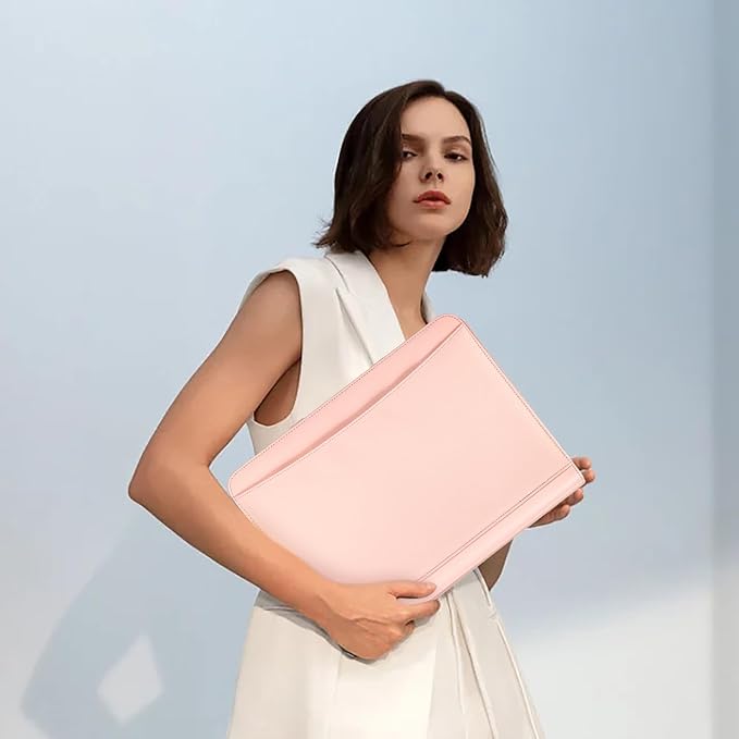 Leathario Portfolio Binder, Includes 10 Sheet Protectors and 3 Notepads, 3-Ring Folder Organizer, A4 Padfolio with Zipper, Vegan Leather Tablet Sleeve, Business Office Conference Clipboards