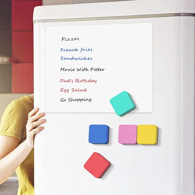 MaxGear 108 Pack Dry Erase Erasers, Magnetic Whiteboard Dry Erasers for Classroom, Mini Whiteboard Cleaning Pads, Chalkboard Wiper Teacher Supplies for School, Office, Home (6 Color Set, 2 x 2 Inch