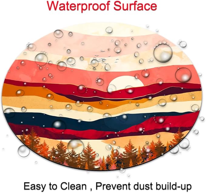 Mountain and Moon Round Mouse pad Customized Mousepad Non-Slip Rubber Base Mouse Pads for Computers Laptop Office Desk Accessories Mouse pad