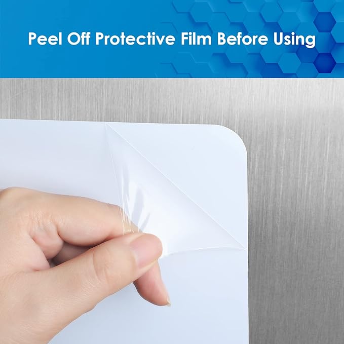 MaxGear 20'' X 13'' inch Magnetic Dry Erase Whiteboard for Refrigerator, Fridge Whiteboard Sheet for Kitchen Fridge Shopping List Notice Board with New Stain Resistant Technology (1 Eraser,6 Markers)