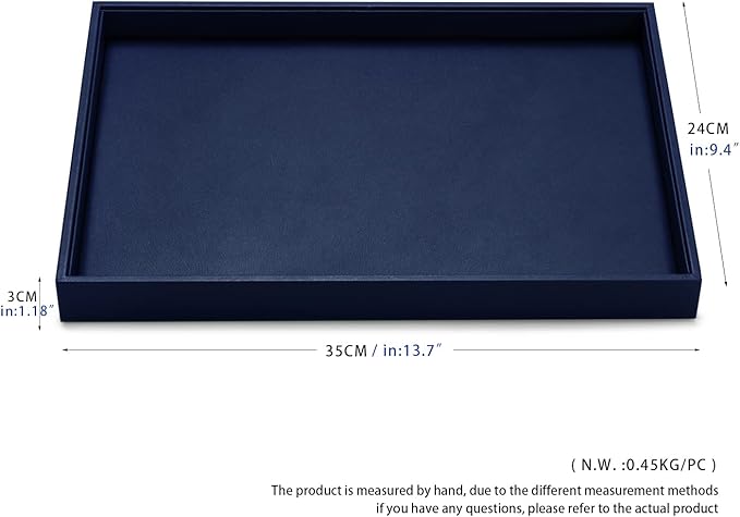 Oirlv Elegant Blue Jewelry Display Tray Stackable Jewelry Trays Jewelry Drawer Organizer Rings Earrings Necklace Storage