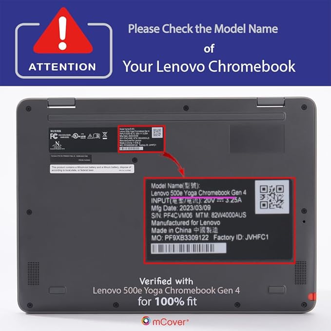 mCover Hard Shell Case ONLY Compatible for 2023~2024 12.2" Lenovo 500E Yoga Chromebook Gen 4 Gen4 2-in-1 Laptop (NOT Fitting Any Other Lenovo Models)- Blue