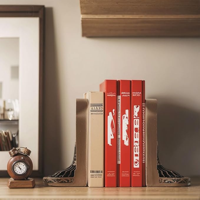 Large Vintage Bronze Finish Tree of Life Bookends Set, 2 Non-Skid Heavy Bookends for Shelves or Bookcase, Decorative Bookends for Desktop Shelf Decor, Library Office Decor, Home Décor Gift