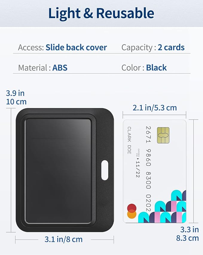 Uniclife 6 Pack Sliding ID Badge Holder Black Horizontal Hard Plastic Case with Clear Window Card Protector Pouch for Office School ID Credit Cards Proximity Key Cards Driver’s Licenses and Passes
