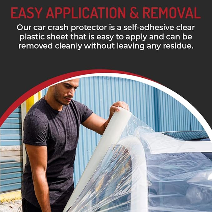 Hi-Tech Collision Crash Wrap, 36" X 100' X 3 MIL, Wreck Wrap for Damaged Vehicles, Super Sticky Adhesive, Automotive Crash Protection Film, Clean Removal (1 Pack)