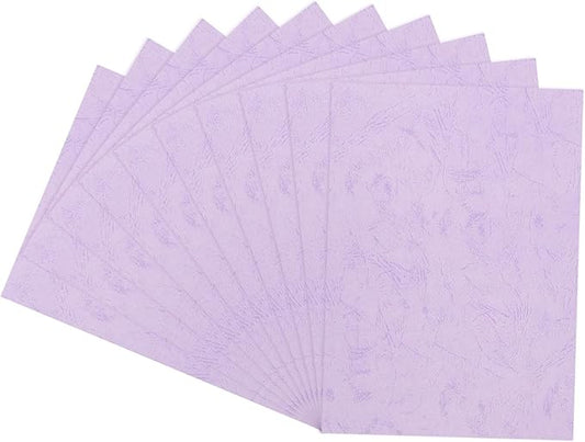 MECCANIXITY 100pcs A4 8-1/2 x 11.5 Inch Presentation Binding Covers Letter Size Leather Textured Grain Paper Un-Punched for Business Reports, Pale Purple