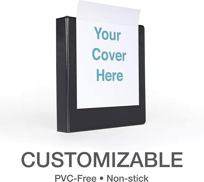 Oxford 3 Ring Binders, 0.5 inch ONE-Touch Easy Open D Rings, Durable Binders for School and Office, View Binder Covers, Xtralife Hinge, Non-Stick, PVC-Free, Black, Holds 125 Sheets, 6 PK (79901)