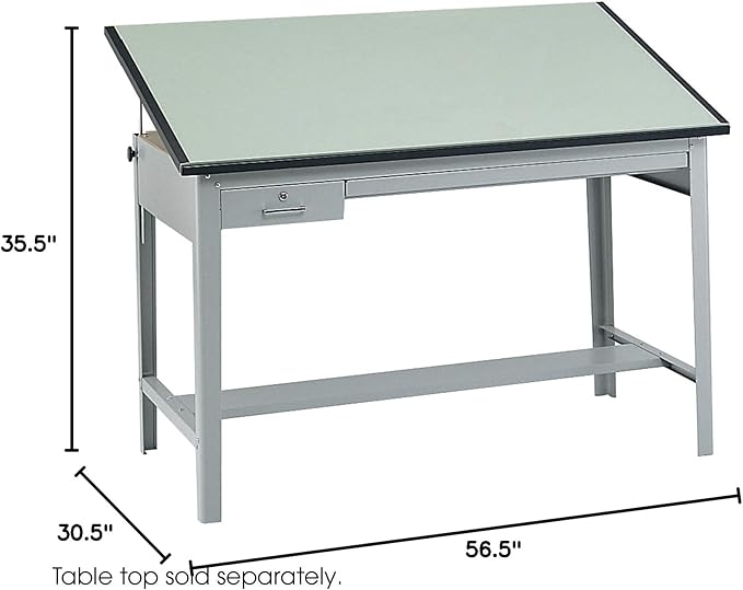 Safco Products 3962GR Precision Drafting Table Base for Use with 3952, 3953 Table Top, Sold Separately, Gray