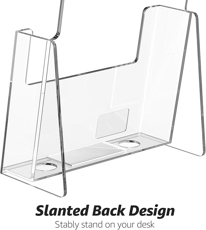 MaxGear Acrylic Brochure Holder 6 x 9 Inches, Clear Literature Holder Acrylic Countertop Organizer Plastic Flyer Display Stand Clear Bi-fold Magazine Holder for Pamphlet, Booklet, Menu, 6 Pack