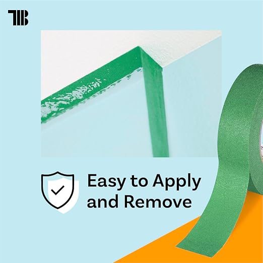High Tack Green Painters Tape, 2 inch x 60 Yards, Case of 24 Rolls, Made in America, Clean Removal Green Masking Tape, Strong & UV Resistant