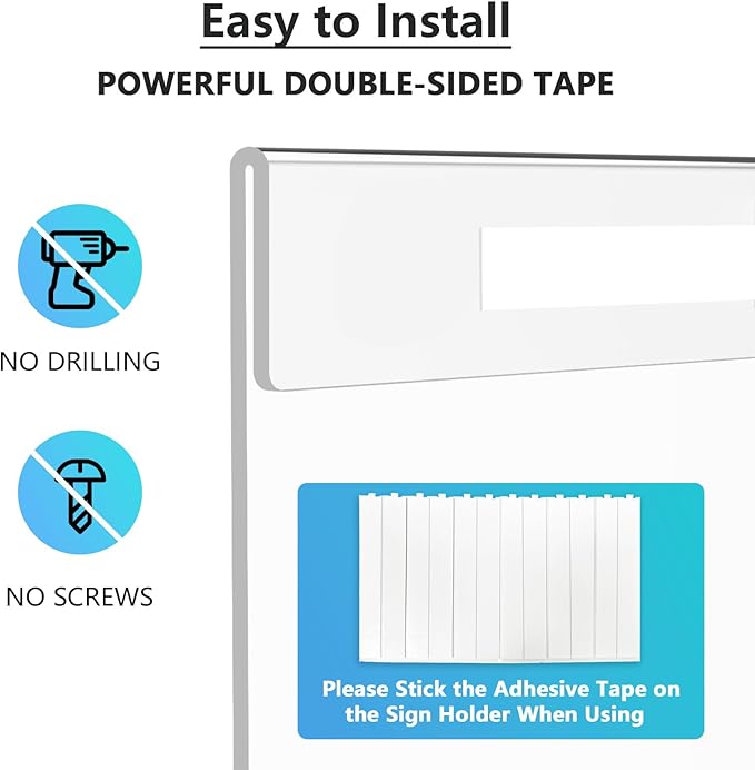 MaxGear 12 Pack Acrylic Sign Holder 8.5 x 11 Wall Mount Sign Holder with Double-Sided Tape, Clear Plastic Sign Holders, Plexiglass Document Flyer Acrylic Frame for Office, Home, Store, Restaurant