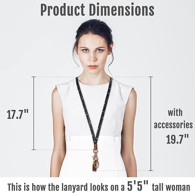 MNGARISTA Neck Lanyard for Keys, Floral Key Lanyard for Women, Durable ID Lanyards with Keyring and Clasp for ID Badges, School ID or Wallets, Minimalism