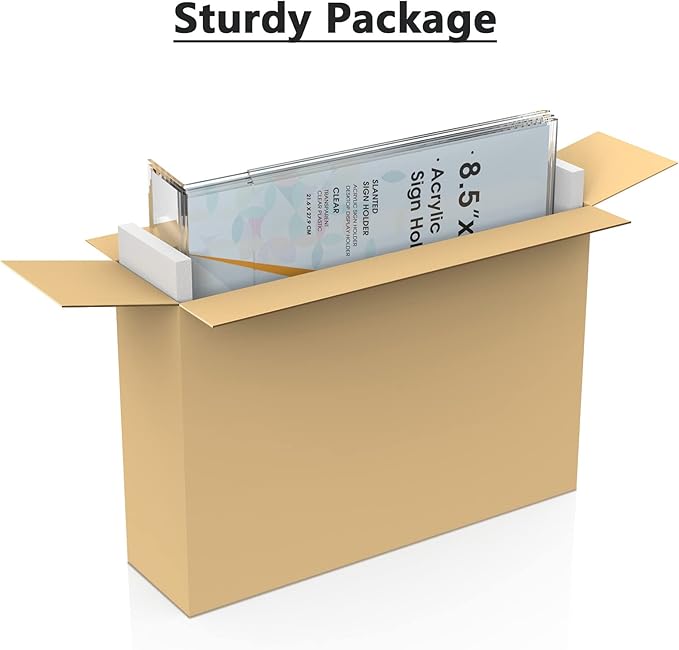 MaxGear Acrylic Sign Holder, Clear Sign Holder Plastic Paper Holder Slant Back Sign Holders 8.5x11 inches Sign Holder Plastic Display Stand for Office, Store, 3 Pack