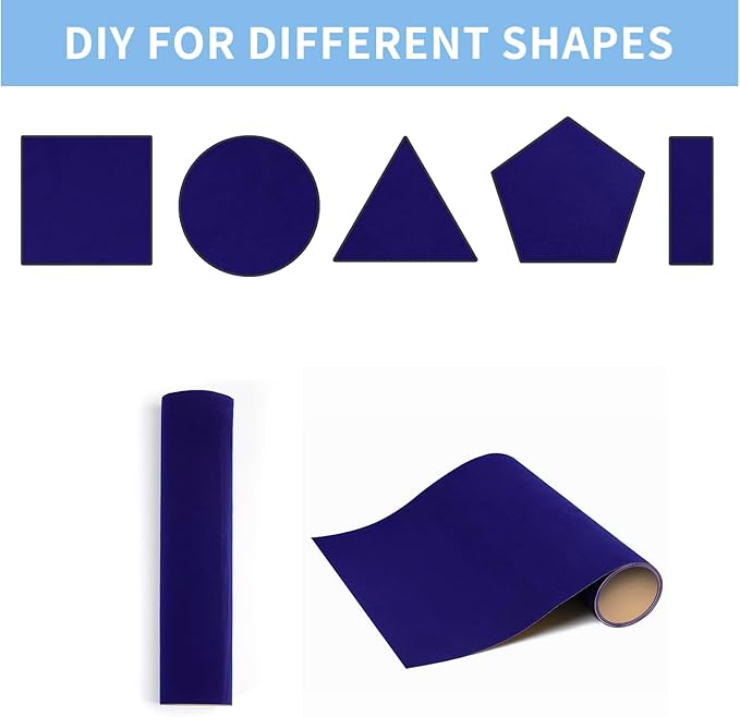 2PCS Self Adhesive Felt Sheets,DIY Sheet for Art & Crafts,Peel and Stick Drawer/Jewelry BoxFelt Liner,Solid Color Wallpaper (14.6''x39.4'',Blue) (XHMSS23-2pcsDaHao-Blue)