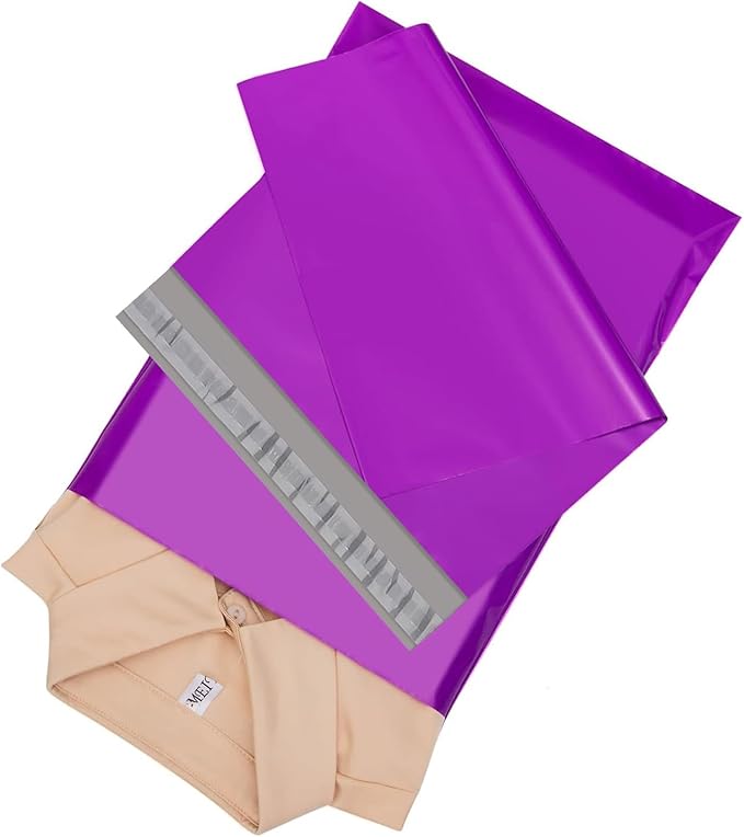 Metronic Poly Mailers 10x13 100 PC, Small Shipping Bags Mailing Envelopes Self Seal, Mailers Poly Bags for Shipping Waterproof and Tear-Proof, Mailing Bag Packaging Bags for Small Business, Purple