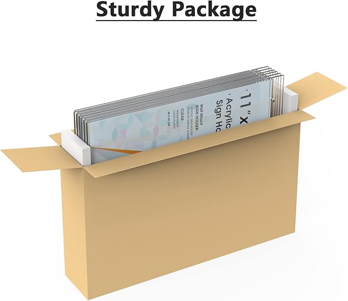 MaxGear Acrylic Sign Holder 11 x 17 inches Wall Mount Sign Holder with Screws Clear Plastic Wall Acrylic Frame for Office, Home, Store, Restaurant, Letter Size: 11 x 17 in, Acrylic, Vertical, 6 Pack