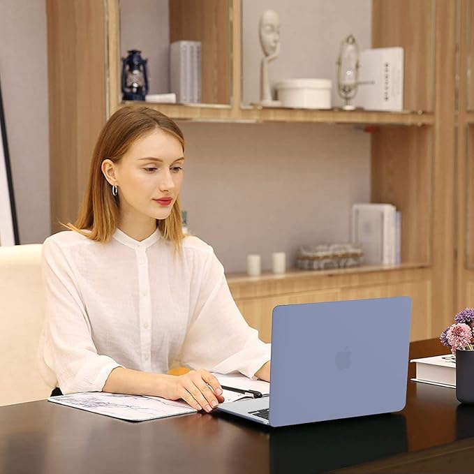 MOSISO Compatible with MacBook Air 13 inch Case 2025 2024 2023 2022 M4 A3240 M3 A3113 M2 A2681, Plastic Hard Shell&Keyboard Cover&Screen Film&Type C for MacBook Air 13.6 inch Case, Lavender Gray