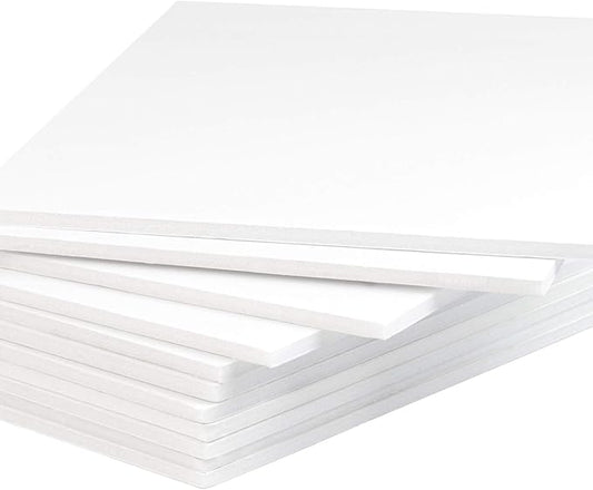 Mat Board Center, Pack of 10 Acid-Free Foam Boards, 12x16 inch White Foam Boards, 1/8" Thick
