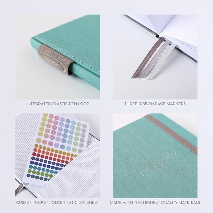 MäksēLife 90-Day Quarterly Planner - Entrepreneur Goal Setting & Project Management, Undated 3-Month Productivity Planner for Small Business Owners, Teal