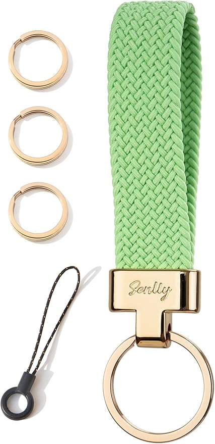 SENLLY Car Keychain, Stretchy Key Holder, Original Elastic Anti-Drop Design Finger Lanyard Strap