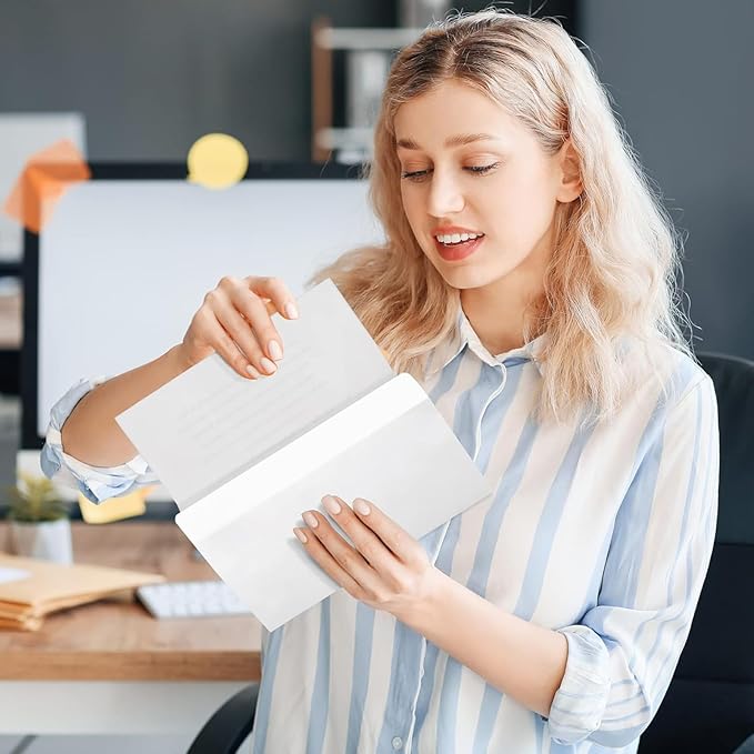 SUNEE Envelopes Self Seal #10 Windowless Mailing Business Envelopes 500 Pack, 4-1/8 x 9-1/2 inch - White Letter Size Envelopes - 24LB - Secure & Printer Compatible for Letters, Checks, Mailings