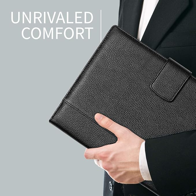 Maruse Italian Leather Executive Padfolio, Folder Organizer with Magnetic Closure and Writing Pad, Handmade in Italy, Black