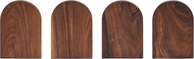 Pandapark Wood Bookends,Non-Skid Bookend for Shelves,Heavy Duty Bookends,Book Stand for Books/CDs,1 Pair