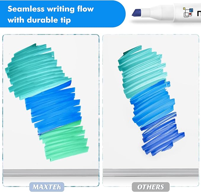 maxtek Dry Erase Markers, 38 Count Chisel Tip Whiteboard Markers, 6 Assorted Colors, Low Odor Dry Erase Pens for School Office