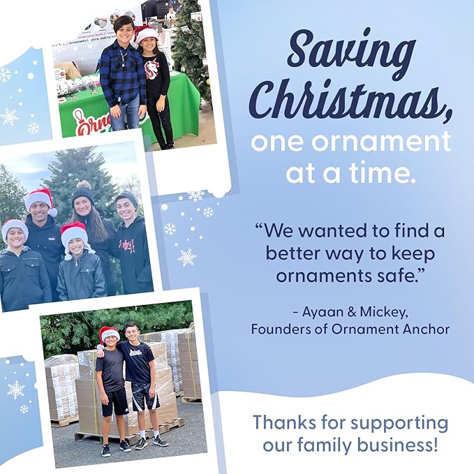 ORNAMENT ANCHOR Ornament Hooks for Hanging Christmas Decorations - No-Slip Hanging Hooks for Xmas - Heavy Duty Christmas Tree Ornaments Hanger Hooks for Small & Large Ornaments (Red, 24 Count)