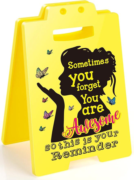 MBL Inspirational Positive Gifts Women - You are Awesome, Motivational Mental Health Self Love Gift for Female Coworker College Student Birthday Christmas, Little Reminders Office Dorm Decor Sign