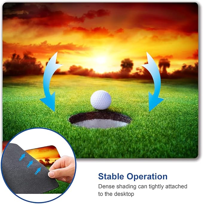 Mouse Pad, Ball in Hole Golf Mouse Pad Rectangle Custom Designs, Waterproof Anti-Slip Rubber Mousepad Office Accessories Desk Decor Wireless Mouse Pads for Computers Laptop