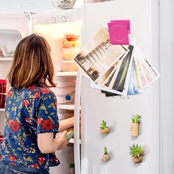 FINDMAG Pink Magnetic Clips, 2.2inch Heavy Duty, Strong Magnet Clips for Fridge, Whiteboard, Classroom, Office (Pack of 4)