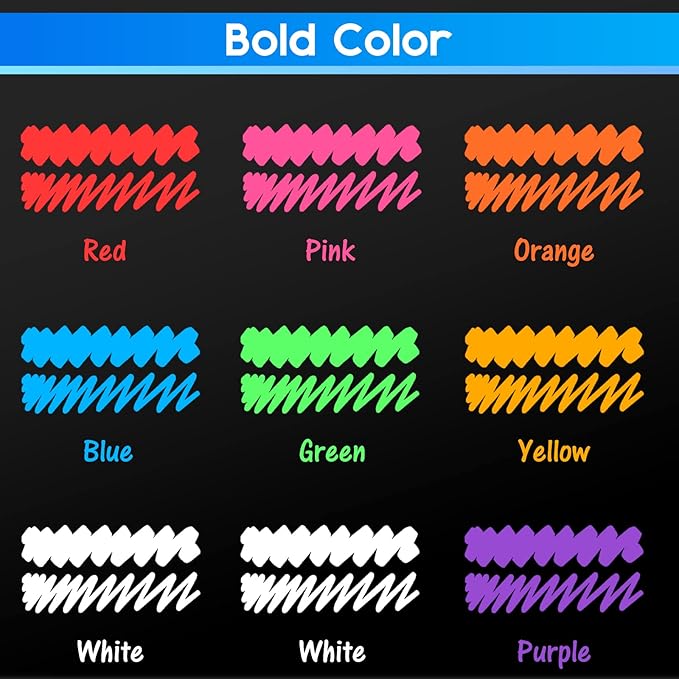 maxtek Neon Dry Erase Markers for Glass,Window Markers for Dry Erase Board,Chalkboard,LED Note Board,Acrylic Refrigerator Calendar,Chisel Tip,Low Odor,Assorted Colors,9 Count
